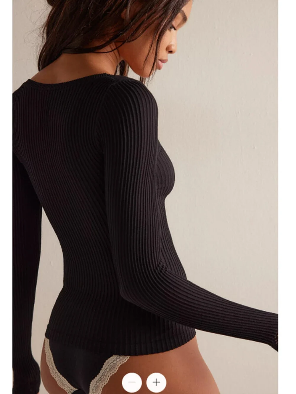 Free People Intimately   Dynamic Duo Long Sleeve gray  top  size M/L New